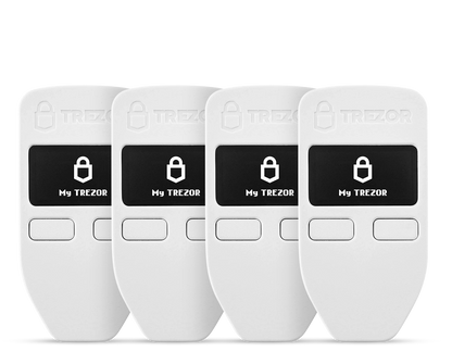 Trezor One Family Pack of 4 Hardware Wallets_white